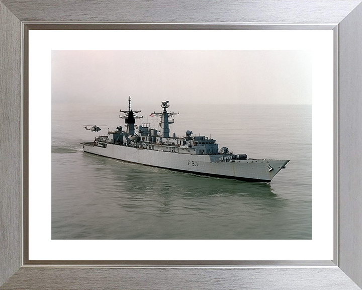 HMS Beaver (F93) Royal Navy Type 22 Frigate With Lynx Helicopter Photo Print Wall Art Decor Posters, Prints, & Visual Artwork Hampshire Prints 10 x 8 Silver Frame Yes