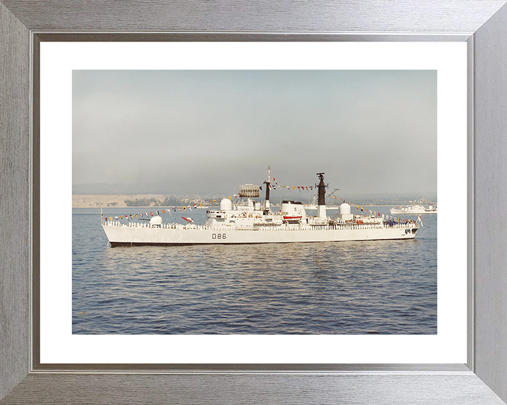 HMS Birmingham (D86) Royal Navy Type 42 Destroyer Dress Ship Photo Print Wall Art Decor Posters, Prints, & Visual Artwork Hampshire Prints 10 x 8 Silver Frame Yes