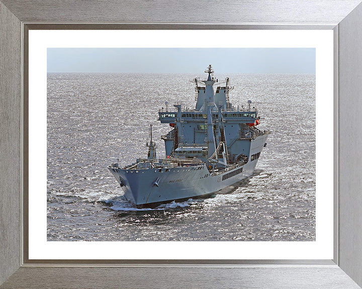 RFA Wave Knight (A389) Photo Print - Port Bow View - Royal Fleet Auxiliary Wave Class Tanker Hampshire Prints 10 x 8 Silver Frame Yes