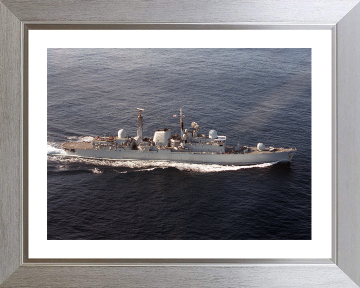 HMS Exeter (D89) Photo Print - At Sea 1986 - Royal Navy Type 42 Destroyer Hampshire Prints 10 x 8 Silver Frame Yes