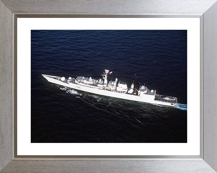 HMS Cumberland (F85) Royal Navy Type 22 Frigate From the Air Photo Print Wall Art Decor Posters, Prints, & Visual Artwork Hampshire Prints 10 x 8 Silver Frame Yes