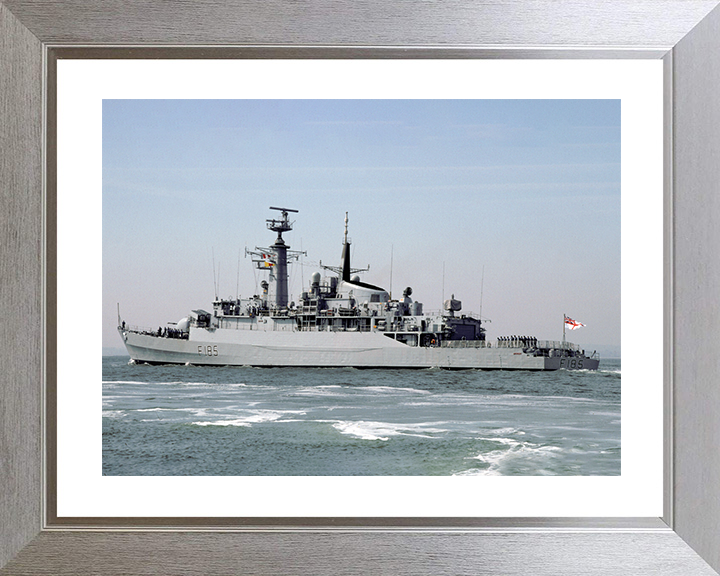 HMS Avenger (F185) Royal Navy Type 21 Frigate Leaving Harbour Photo Print Wall Art Decor Posters, Prints, & Visual Artwork Hampshire Prints 10 x 8 Silver Frame Yes