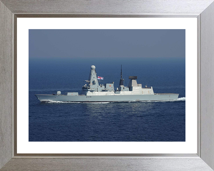 HMS Diamond (D34) Photo Print - At Sea 2012 - Royal Navy Type 45 Destroyer Hampshire Prints 10 x 8 Silver Frame Yes