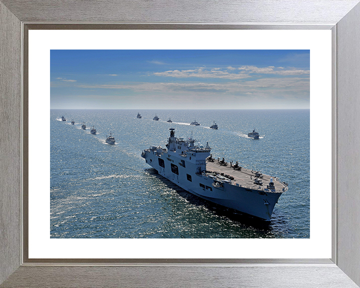 HMS Ocean (L12) Photo Print - BALTOPS 2015 - Royal Navy Landing Platform Helicopter Hampshire Prints 10 x 8 Silver Frame Yes
