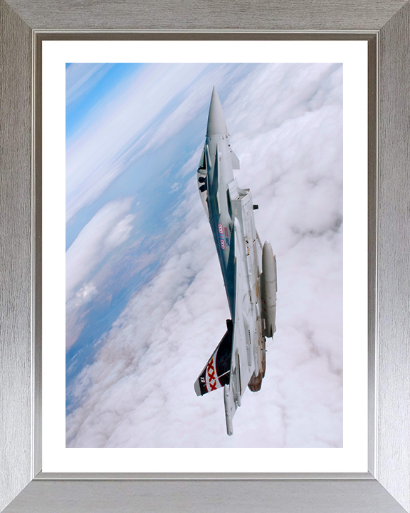 RAF Typhoon vertical climb Photo Print - Royal Air Force Aircraft Hampshire Prints 10 x 8 Silver Frame Yes