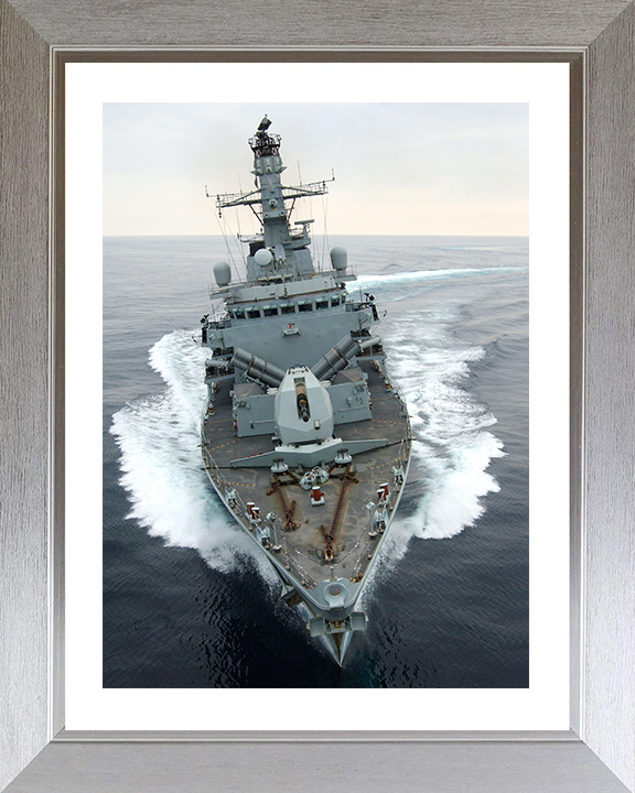 HMS Montrose (F236) Photo Print - Bow View 2005 - Royal Navy Type 23 Frigate Hampshire Prints 10 x 8 Silver Frame Yes