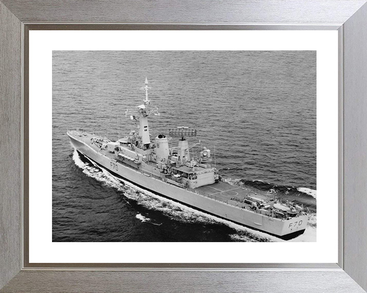 HMS Apollo (F70) Royal Navy Leander Class Frigate High Port Quarter View Photo Print Wall Art Decor Posters, Prints, & Visual Artwork Hampshire Prints 10 x 8 Silver Frame Yes