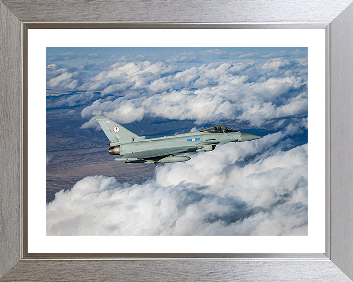 RAF 6 Squadron Typhoon in flight Photo Print - Royal Air Force Aircraft Hampshire Prints 10 x 8 Silver Frame Yes