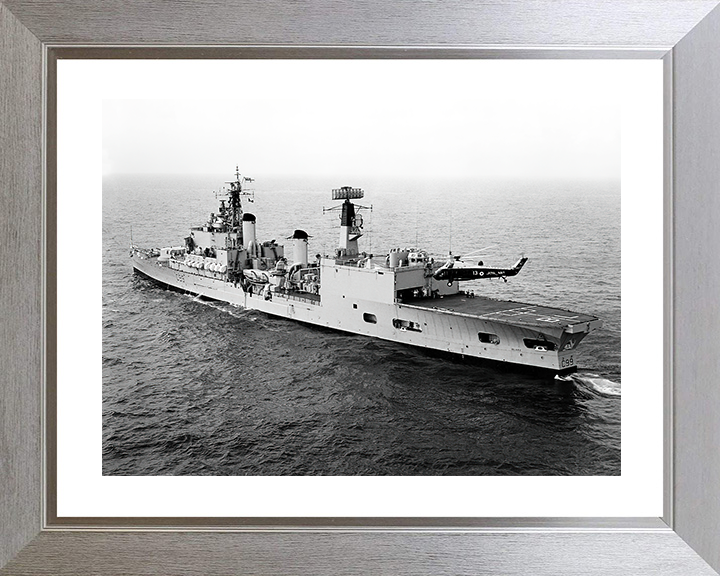 HMS Blake (C99) Royal Navy Tiger Class Light Cruiser Port Quarter View Photo Print Wall Art Decor Posters, Prints, & Visual Artwork Hampshire Prints 10 x 8 Silver Frame Yes