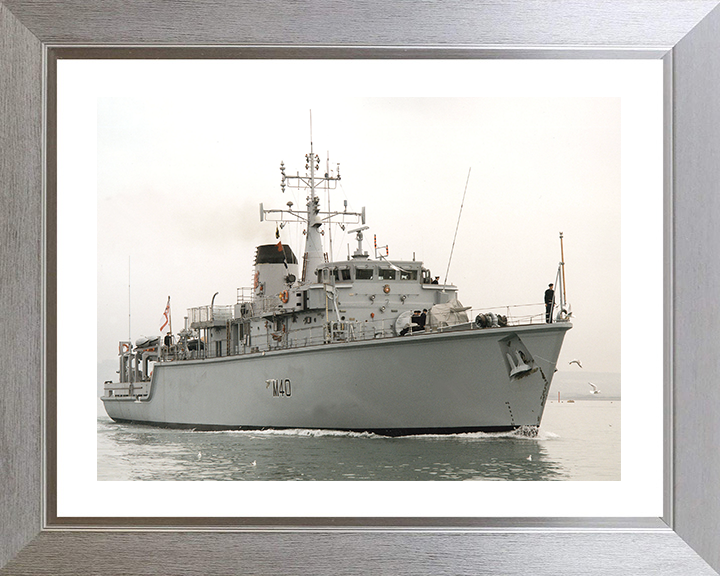 HMS Berkeley (M40) Photo Print - Entering Harbour - Royal Navy Hunt Class Mine Warfare Vessel