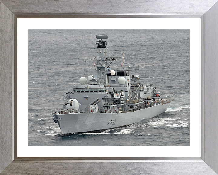 HMS Argyll (F231) Photo Print - Caribbean 2014 - Royal Navy Type 23 Frigate Hampshire Prints 10 x 8 Silver Frame Yes