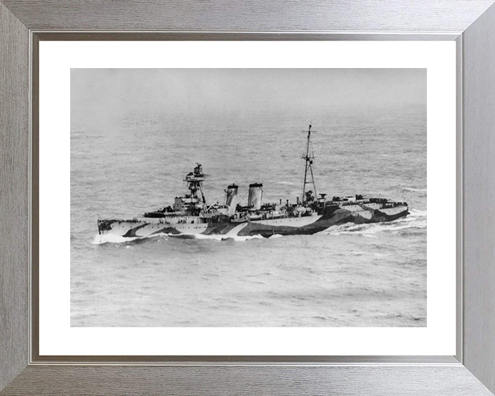 HMS Adventure (M23) Royal Navy Cruiser Photo Print Port View Warship Wall Art Posters, Prints, & Visual Artwork Hampshire Prints 10 x 8 Silver Frame Yes