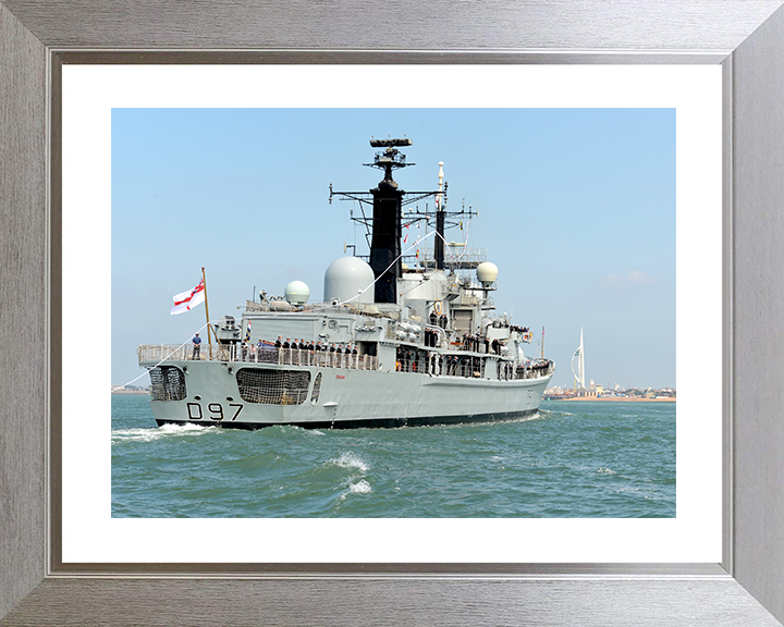 HMS Edinburgh (D97) Royal Navy Type 42 Destroyer Paying Off Photo Print Wall Art Decor Posters, Prints, & Visual Artwork Hampshire Prints 10 x 8 Silver Frame Yes