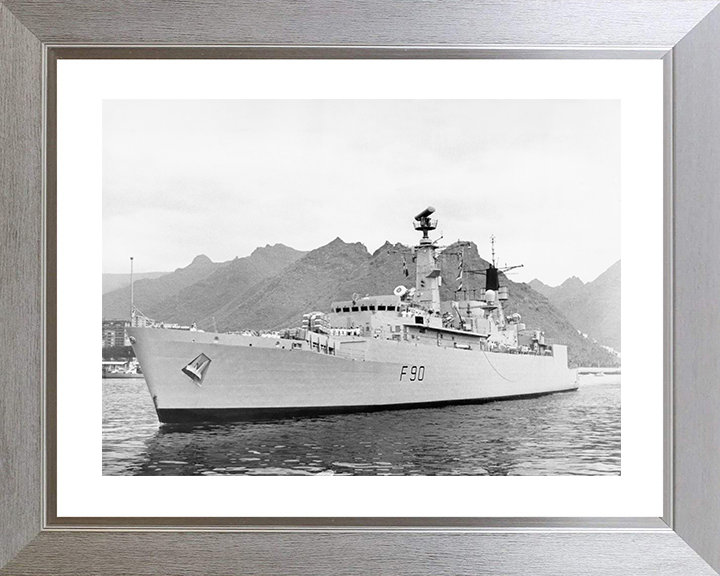 HMS Brilliant (F90) Royal Navy Type 22 Frigate Low Port Bow View Photo Print Wall Art Decor Posters, Prints, & Visual Artwork Hampshire Prints 10 x 8 Silver Frame Yes