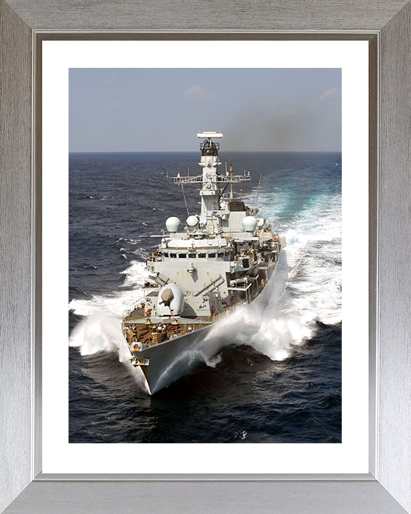 HMS Portland (F79) Photo Print - At Speed 2008 - Royal Navy Type 23 Frigate Hampshire Prints 10 x 8 Silver Frame Yes