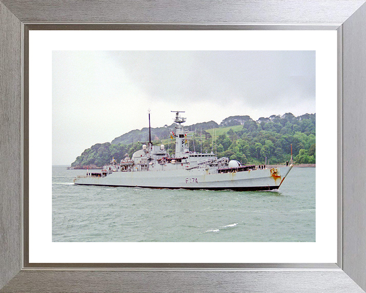 HMS Alacrity (F174) Royal Navy Type 21 Frigate Plymouth Sound Photo Print Wall Art Naval Decor Posters, Prints, & Visual Artwork Hampshire Prints 10 x 8 Silver Frame Yes