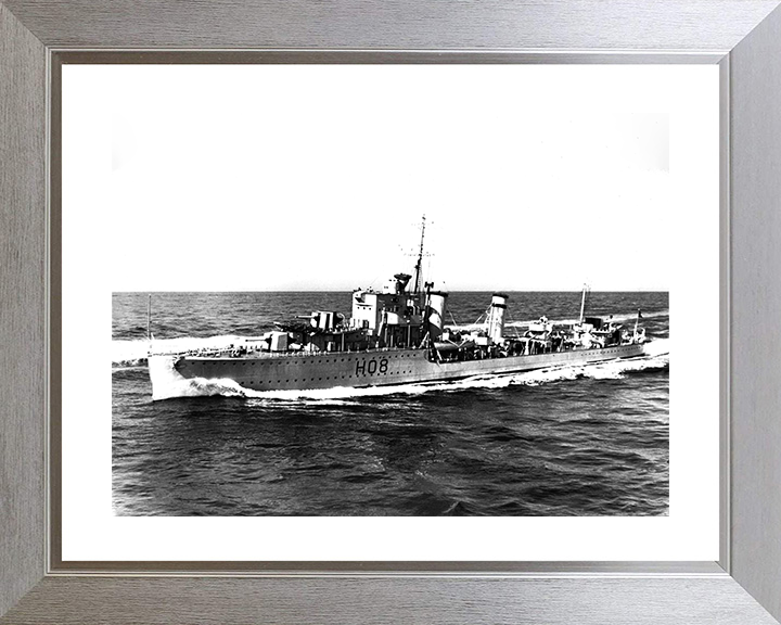 HMS Eclipse (H08) Photo Print - At Sea 1938 - Royal Navy E Class Destroyer Posters, Prints, & Visual Artwork Hampshire Prints 10 x 8 Silver Frame Yes