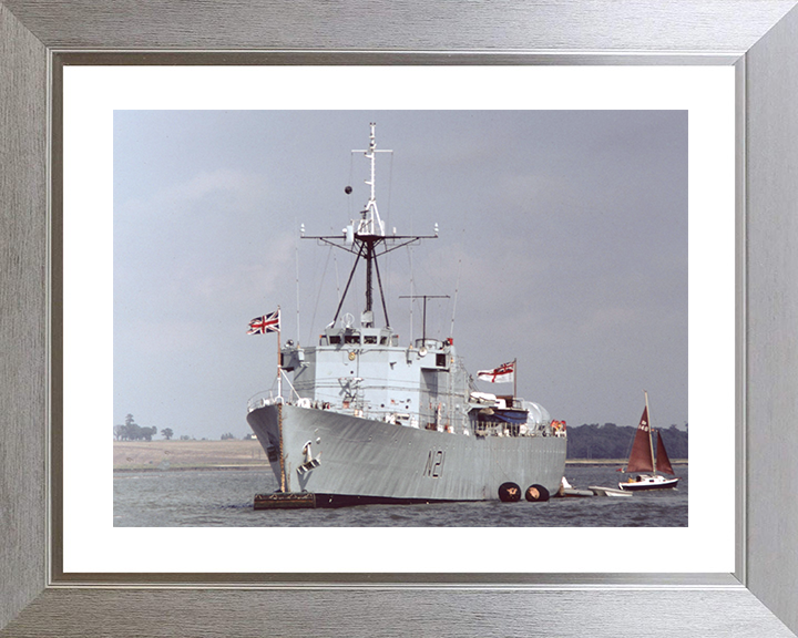 HMS Abdiel (N21) Royal Navy Abdiel Class Minelayer Photo Print Port Bow View Warship Wall Art Posters, Prints, & Visual Artwork Hampshire Prints 10 x 8 Silver Frame Yes