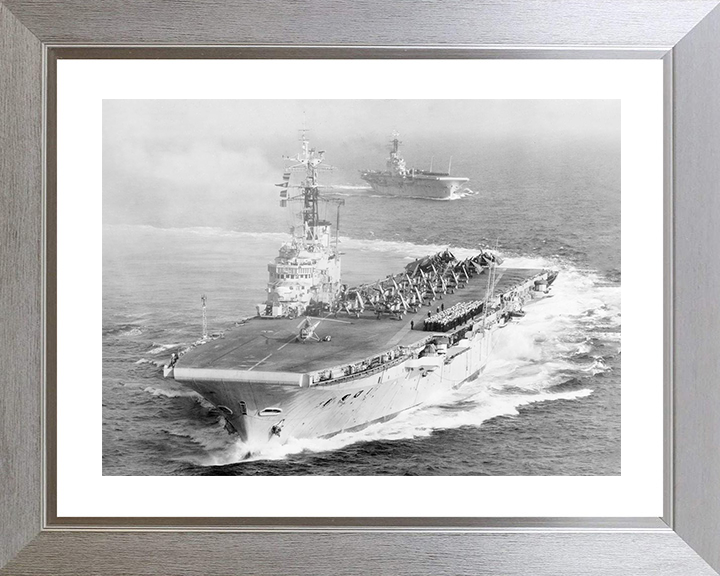 HMS Centaur (R06) Royal Navy Centaur Class Carrier Port Bow View Photo Print Wall Art Decor Posters, Prints, & Visual Artwork Hampshire Prints 10 x 8 Silver Frame Yes