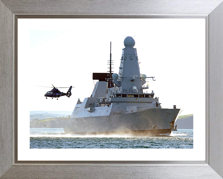 HMS Daring (D32) Photo Print - Off Plymouth 2010 - Royal Navy Type 45 Destroyer Posters, Prints, & Visual Artwork Hampshire Prints 10 x 8 Silver Frame Yes