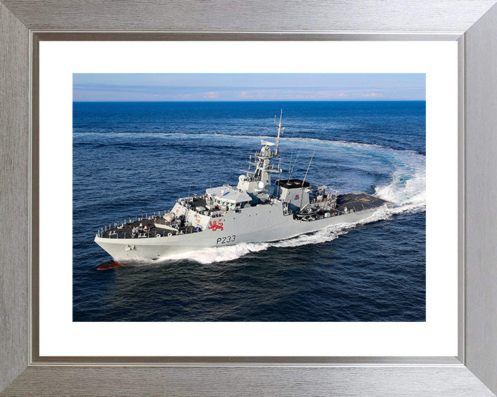 HMS Tamar (P233) Photo Print - Starboard Turn - Royal Navy River Class Patrol Vessel Hampshire Prints 10 x 8 Silver Frame Yes