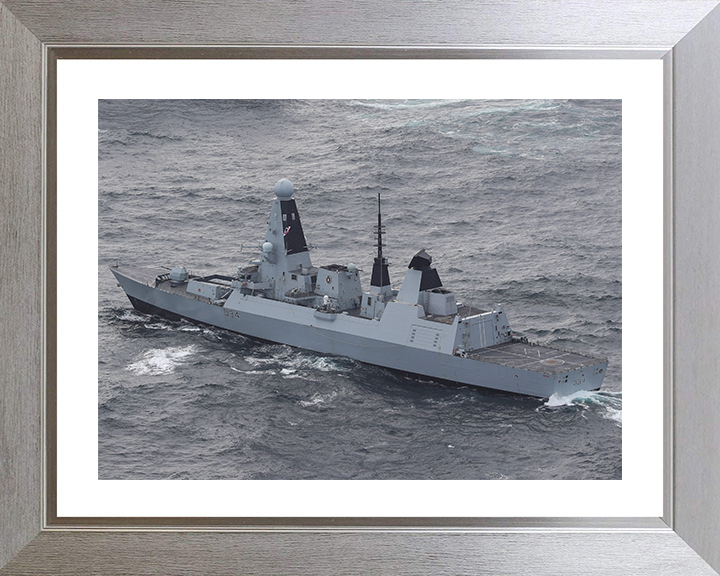 HMS Diamond (D34) Photo Print - At Sea Oct 2020 - Royal Navy Type 45 Destroyer Hampshire Prints 10 x 8 Silver Frame Yes