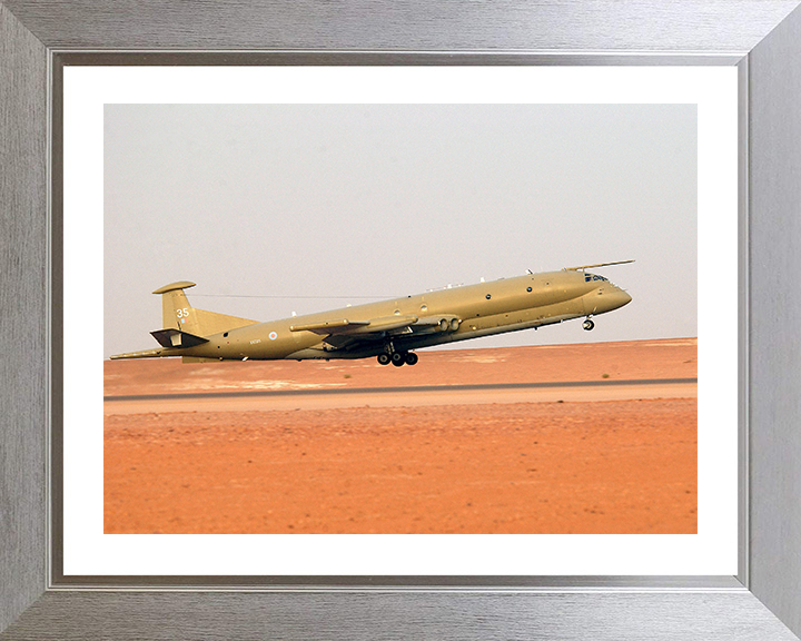 RAF Nimrod MR2 Taking off Photo Print - Royal Air Force Aircraft Hampshire Prints 10 x 8 Silver Frame Yes