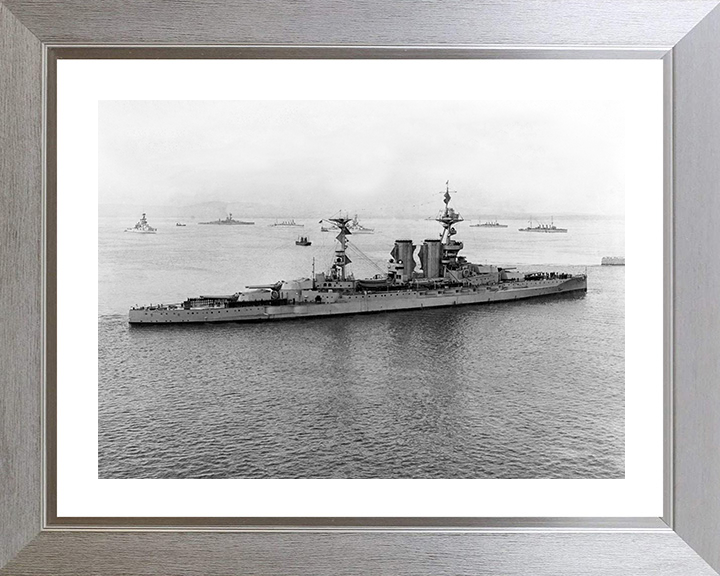 HMS Barham (04) Photo Print - Scapa Flow 1917 - Royal Navy Queen Elizabeth Class Battleship Hampshire Prints 10 x 8 Silver Frame Yes