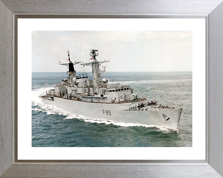 HMS Battleaxe (F89) Royal Navy Type 22 Frigate Starboard Bow View Photo Print Wall Art Decor Posters, Prints, & Visual Artwork Hampshire Prints 10 x 8 Silver Frame Yes