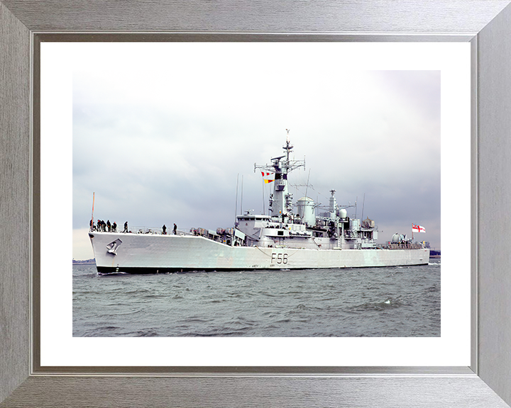 HMS Argonaut (F56) Royal Navy Leander Class Frigate Port Side View Photo Print Wall Art Decor Posters, Prints, & Visual Artwork Hampshire Prints 10 x 8 Silver Frame Yes