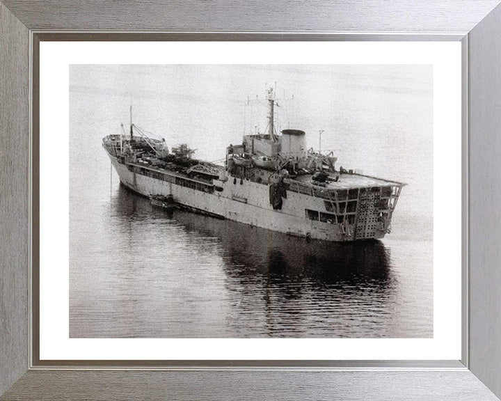RFA Sir Lancelot (L3029) Photo Print - Port Quarter View - Royal Fleet Auxiliary Round Table Class Ship Hampshire Prints 10 x 8 Silver Frame Yes