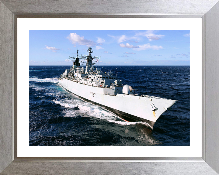 HMS Chatham (F87) Photo Print - Gulf of Aden 2010 - Royal Navy Type 22 Frigate Hampshire Prints 10 x 8 Silver Frame Yes
