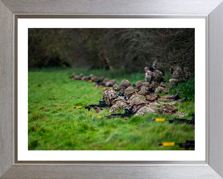Soldiers on exercise Photo Print - British Army Hampshire Prints 10 x 8 Silver Frame Yes