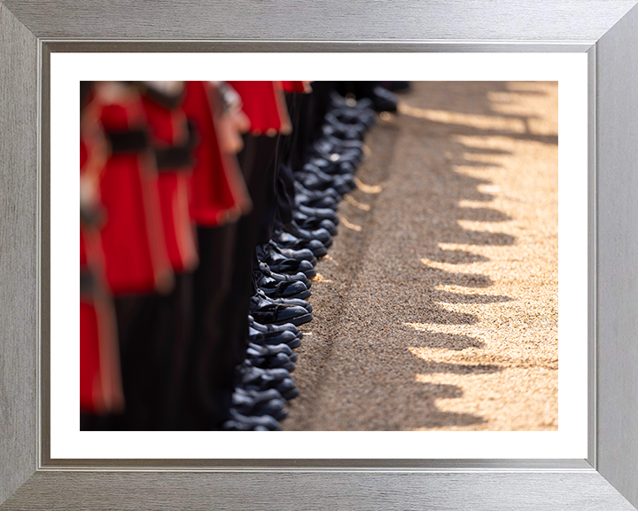 Welsh Guards Boots on Parade in London Photo Print - British Army Hampshire Prints 10 x 8 Silver Frame Yes