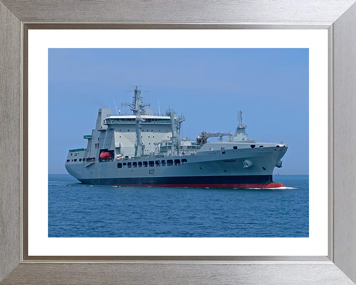RFA Tiderace (A137) Photo Print - Low Starboard View - Royal Fleet Auxiliary Tide Class Tanker Hampshire Prints 10 x 8 Silver Frame Yes