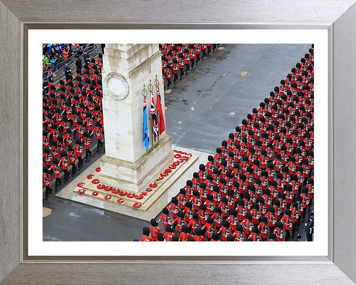 Household Division March Past the Cenotaph Photo Print - British Army Hampshire Prints 10 x 8 Silver Frame Yes