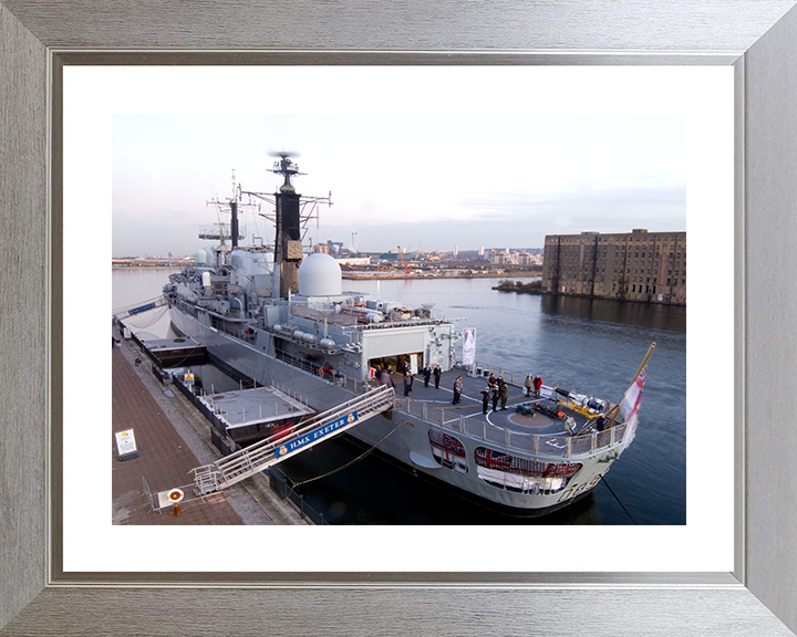 HMS Exeter (D89) Photo Print - London Boat Show 2008 - Royal Navy Type 42 Destroyer Posters, Prints, & Visual Artwork Hampshire Prints 10 x 8 Silver Frame Yes
