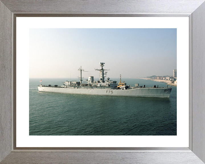 HMS Charybdis (F75) Royal Navy Leander Class Frigate Entering Portsmouth Photo Print Wall Art Decor Posters, Prints, & Visual Artwork Hampshire Prints 10 x 8 Silver Frame Yes