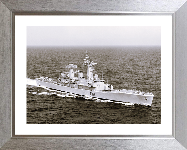 HMS Achilles (F12) Royal Navy Leander Class Frigate Photo Print Underway Warship Wall Art Posters, Prints, & Visual Artwork Hampshire Prints 10 x 8 Silver Frame Yes
