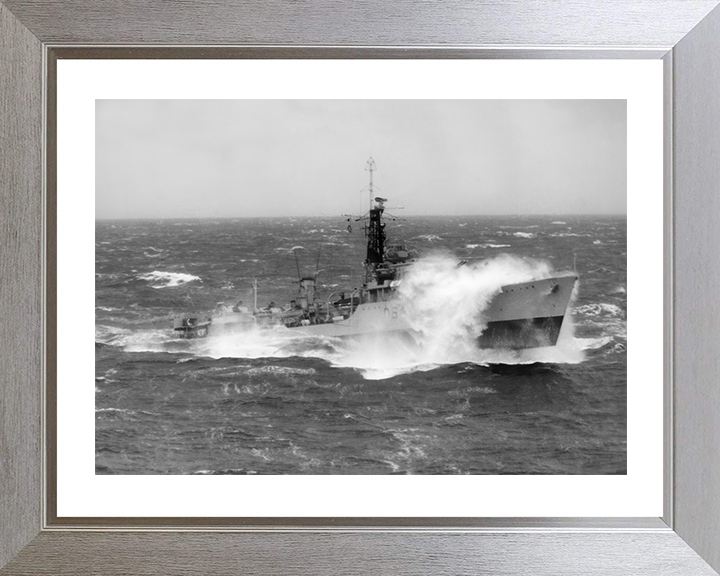 HMS Scorpion (D64) Photo Print - At Sea 1953 - Royal Navy Weapon Class Destroyer Hampshire Prints 10 x 8 Silver Frame Yes