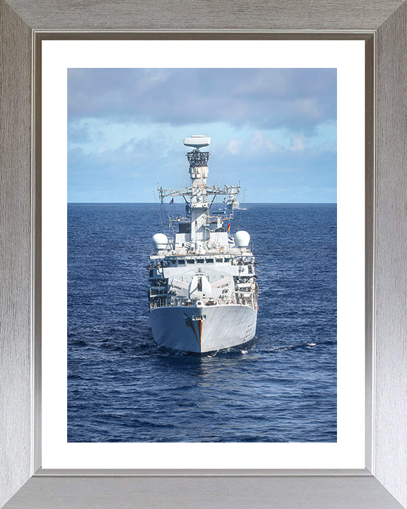 HMS Richmond (F239) Photo Print - Bow View 2025 - Royal Navy Type 23 Frigate Hampshire Prints 10 x 8 Silver Frame Yes