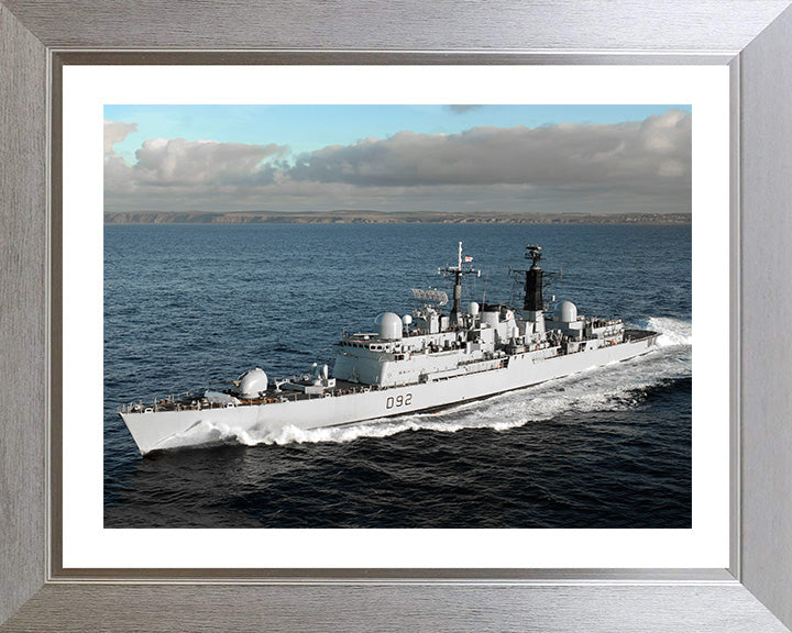 HMS Liverpool (D92) Photo Print - At Speed - Royal Navy Type 42 Destroyer Hampshire Prints 10 x 8 Silver Frame Yes