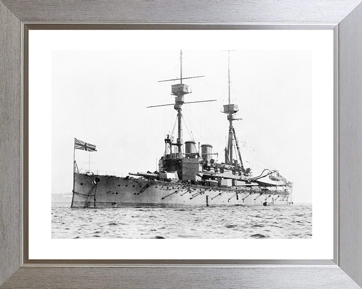 HMS Agamemnon (1906) Royal Navy Lord Nelson Class Battleship Photo Print Port Bow View Warship Wall Art Posters, Prints, & Visual Artwork Hampshire Prints 10 x 8 Silver Frame Yes