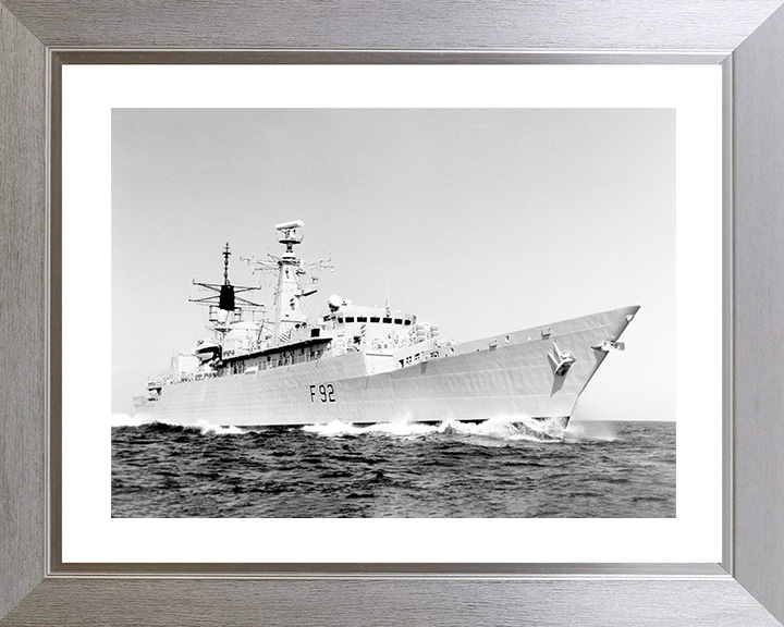 HMS Boxer (F92) Royal Navy Type 22 Frigate Underway Low Starboard View Photo Print Wall Art Decor Posters, Prints, & Visual Artwork Hampshire Prints 10 x 8 Silver Frame Yes