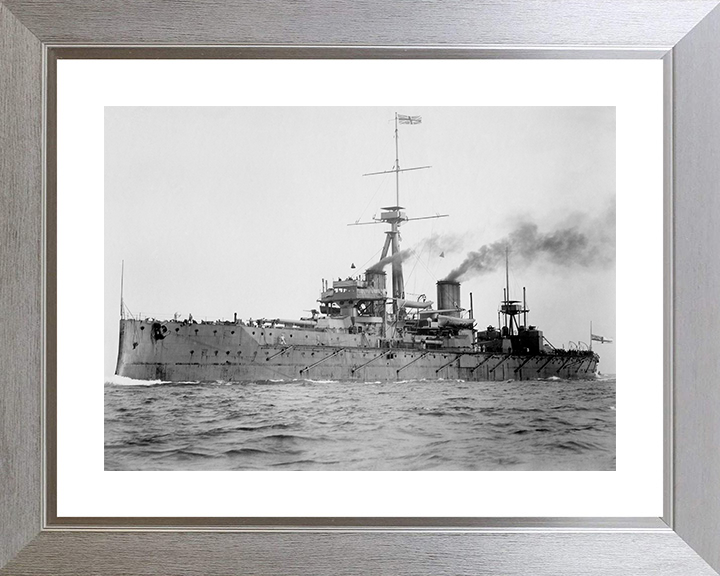 HMS Dreadnought (1906) Photo Print - at sea - Royal Navy Dreadnought Battleship Posters, Prints, & Visual Artwork Hampshire Prints 10 x 8 Silver Frame Yes