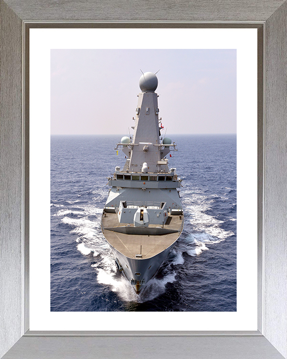 HMS Defender (D36) Photo Print - Indian Ocean 2016 - Royal Navy Type 45 Destroyer Posters, Prints, & Visual Artwork Hampshire Prints 10 x 8 Silver Frame Yes