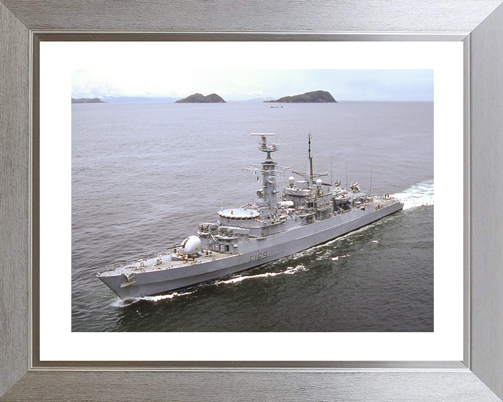 HMS Amazon (F169) Royal Navy Type 21 Frigate High Starboard Bow View Photo Print Wall Art Decor Posters, Prints, & Visual Artwork Hampshire Prints 10 x 8 Silver Frame Yes