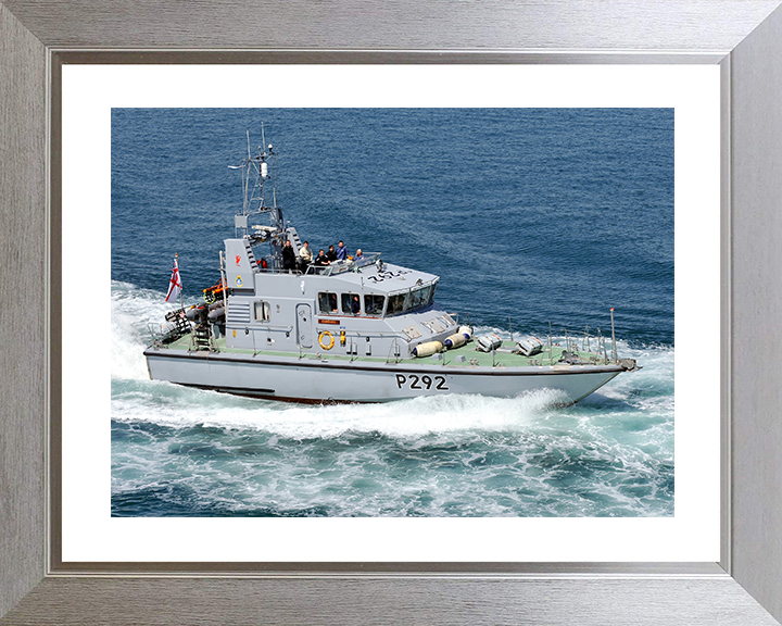 HMS Charger (P292) Royal Navy Archer Class Patrol Vessel Underway Photo Print Wall Art Decor Posters, Prints, & Visual Artwork Hampshire Prints 10 x 8 Silver Frame Yes