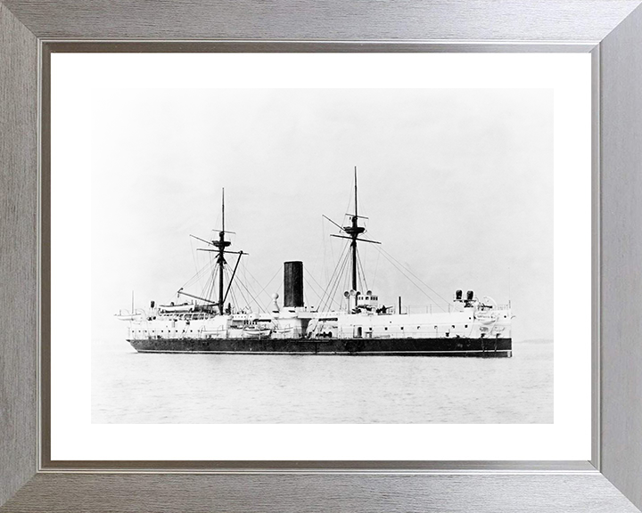 HMS Edinburgh (1882) Royal Navy Colossus Class Battleship Starboard Side Photo Print Wall Art Decor Posters, Prints, & Visual Artwork Hampshire Prints 10 x 8 Silver Frame Yes