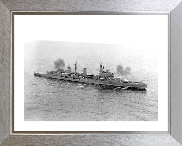 HMS Belfast (C35) Photo Print - Firing a Broadside - Royal Navy Town Class Light Cruiser Posters, Prints, & Visual Artwork Hampshire Prints 10 x 8 Silver Frame Yes